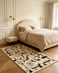Geometric Neutral Floral Hand Tufted Wool Area Rug
