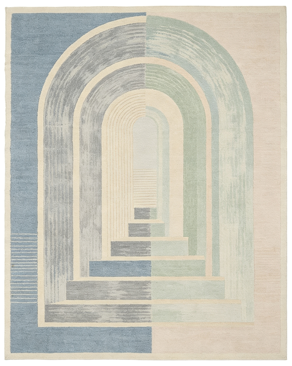 Hand-Tufted Abstract Arch Tunnel Pastel Area Rug