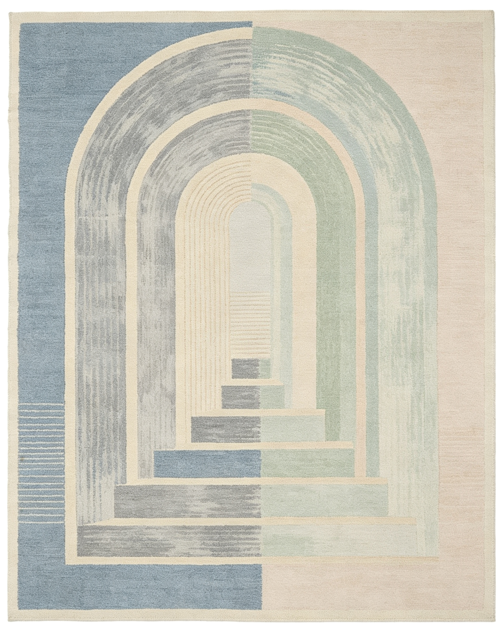 Hand-Tufted Abstract Arch Tunnel Pastel Area Rug