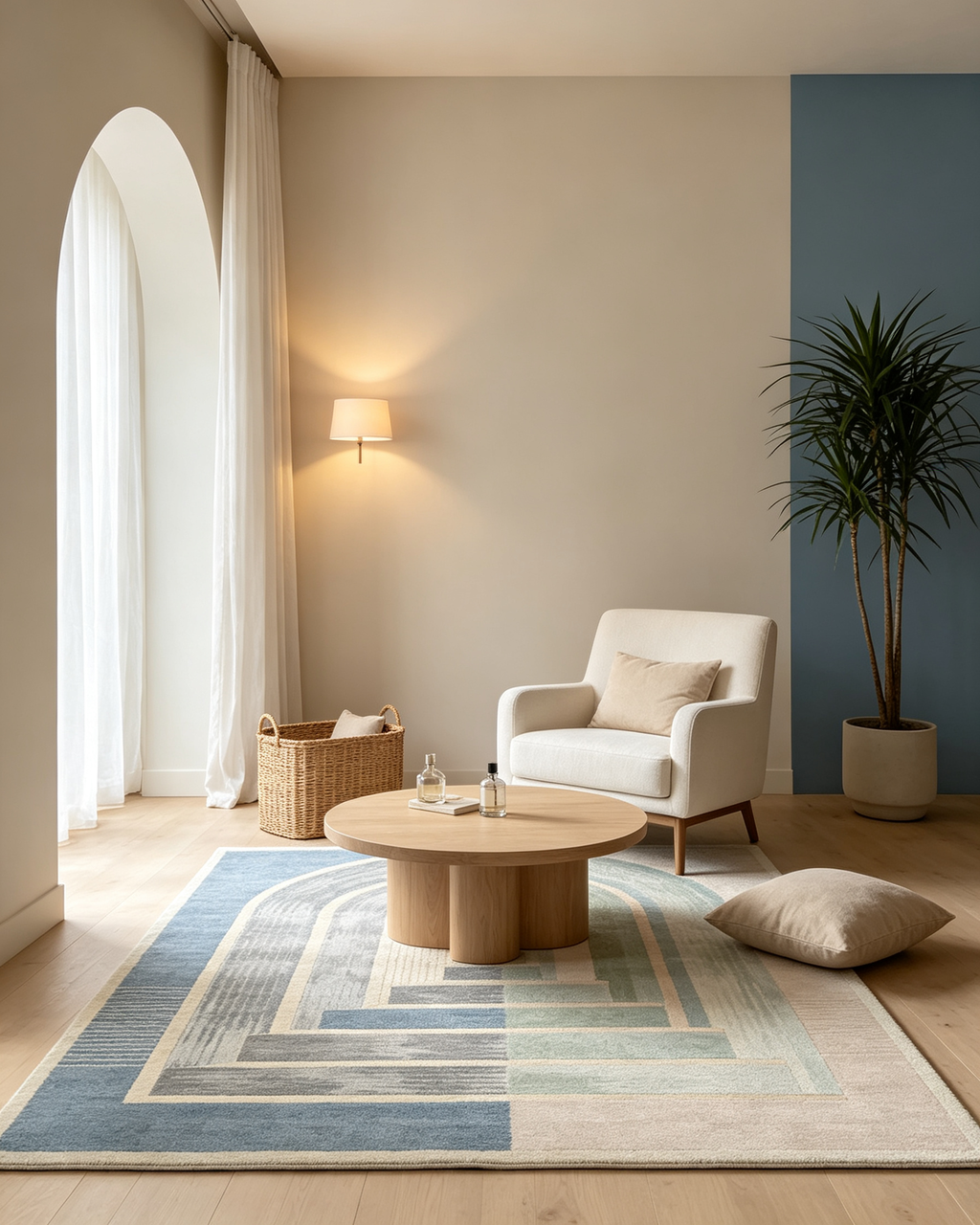 Hand-Tufted Abstract Arch Tunnel Pastel Area Rug