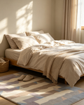 Pastel Wavy Patchwork Geometric Hand Tufted Wool Rug